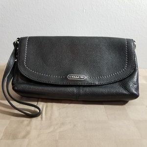 Coach leather wristlet clutch